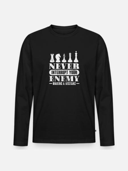 Échecs - T-shirt manches longues Premium bio Homme - noir