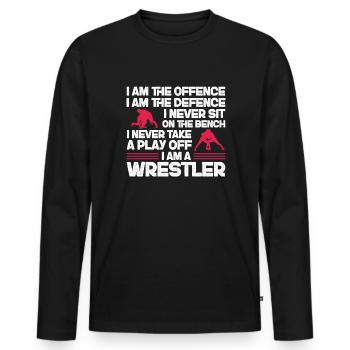 Lutteur lutteur Fight Wrestling Ringer cadeau - T-shirt manches longues Premium bio Homme - noir - Devant - Nico (187cm)
