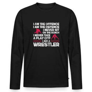 Wrestling - Männer Premium Bio Langarmshirt - Schwarz - Vorne - Nico (187cm)
