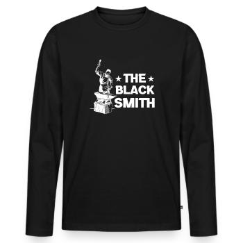 Schmied Schiede Amboss Messerschmied Geschenk - Männer Premium Bio Langarmshirt - Schwarz - Vorne - Nico (187cm)