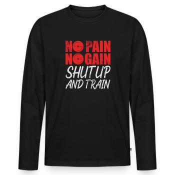 Bodybuilder - Männer Premium Bio Langarmshirt - Schwarz - Vorne - Nico (187cm)