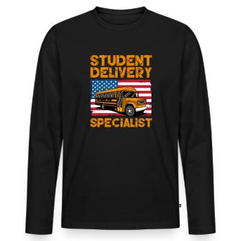 Chauffeur de bus Chauffeur de bus Bus Schuhlbus cadeau - T-shirt manches longues Premium bio Homme - noir - Devant - Nico (187cm)