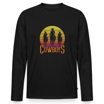 Cowboy Cowboy Boots Western Gift - Men's Premium Organic Long Sleeve Shirt - black - Front - Nico (187cm)