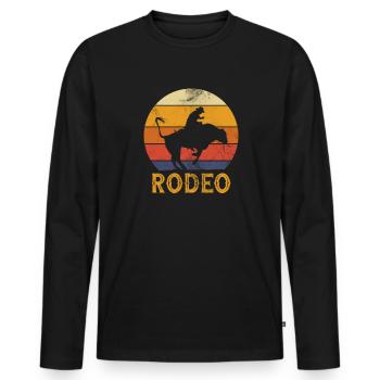 Cow-boy - T-shirt manches longues Premium bio Homme - noir - Devant - Nico (187cm)