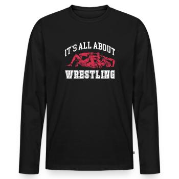Lutteur lutteur Fight Wrestling Ringer cadeau - T-shirt manches longues Premium bio Homme - noir - Devant - Nico (187cm)
