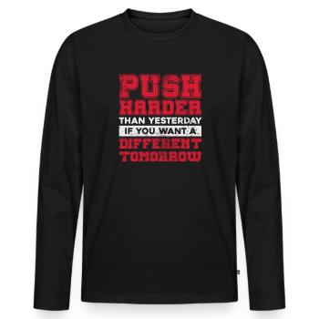 Bodybuilder - Männer Premium Bio Langarmshirt - Schwarz - Vorne - Nico (187cm)