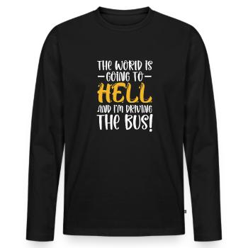 Chauffeur de bus Chauffeur de bus Bus Schuhlbus cadeau - T-shirt manches longues Premium bio Homme - noir - Devant - Nico (187cm)