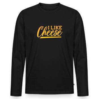 Gâteau au fromage Cheesecake Cadeau alimentaire - T-shirt manches longues Premium bio Homme - noir - Devant - Nico (187cm)