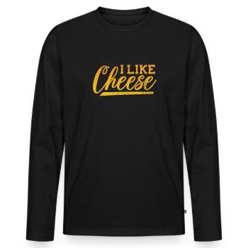 Fromage - T-shirt manches longues Premium bio Homme - noir - Devant - Nico (187cm)