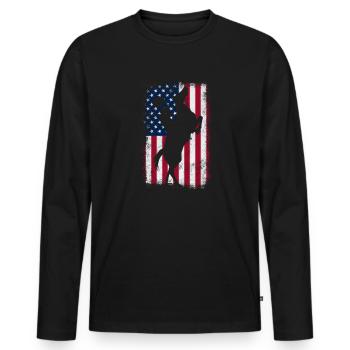 Cow-boy - T-shirt manches longues Premium bio Homme - noir - Devant - Nico (187cm)