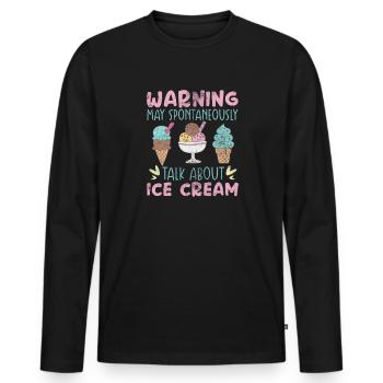 Eiscreme - Männer Premium Bio Langarmshirt - Schwarz - Vorne - Nico (187cm)