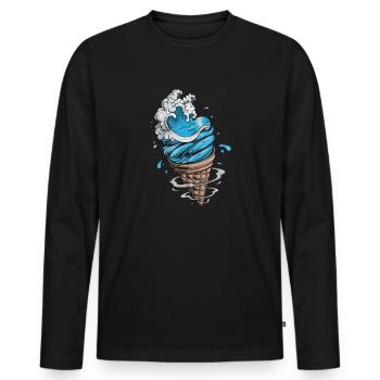 Eiscreme - Männer Premium Bio Langarmshirt - Schwarz - Vorne - Nico (187cm)