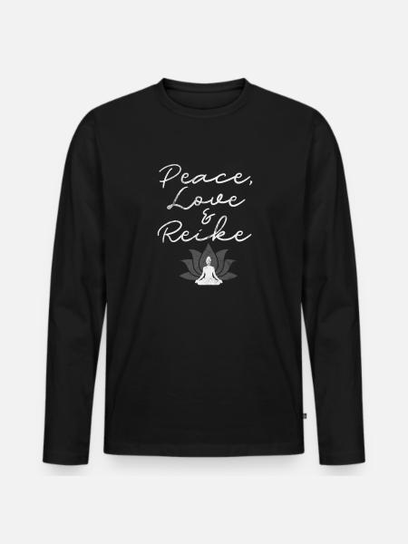 Meditation - Men's Premium Organic Long Sleeve Shirt - black
