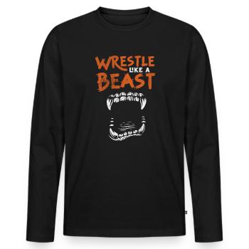 Wrestling - Männer Premium Bio Langarmshirt - Schwarz - Vorne - Nico (187cm)