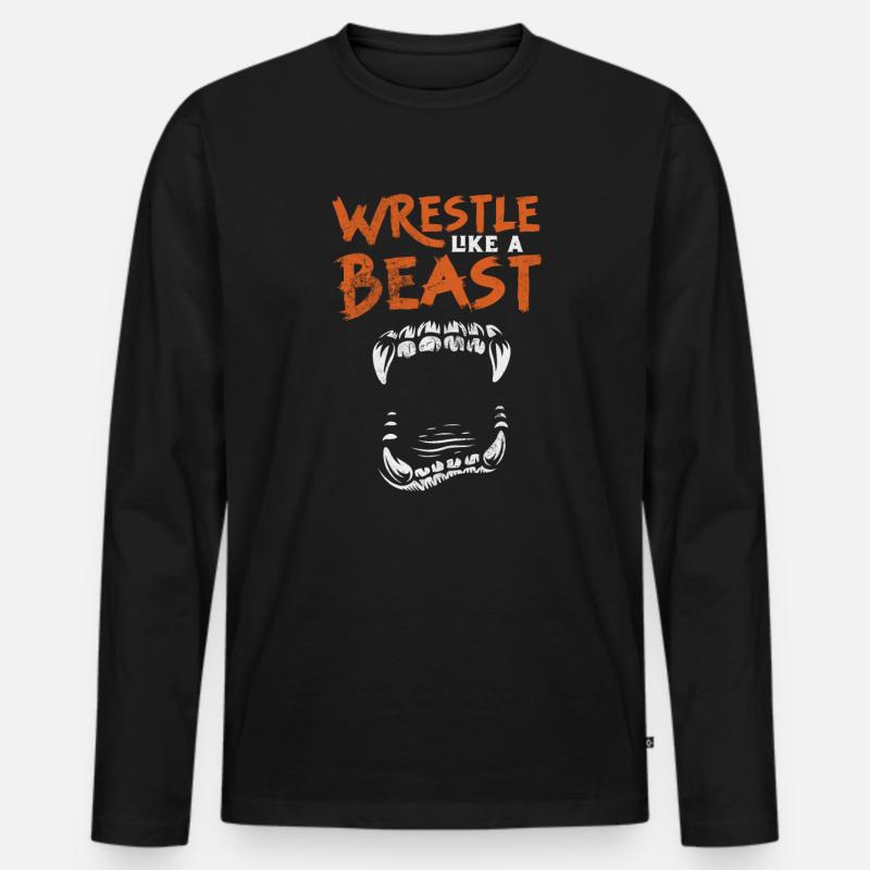 Wrestling - Männer Premium Bio Langarmshirt - Schwarz