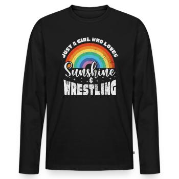 Wrestling - Männer Premium Bio Langarmshirt - Schwarz - Vorne - Nico (187cm)