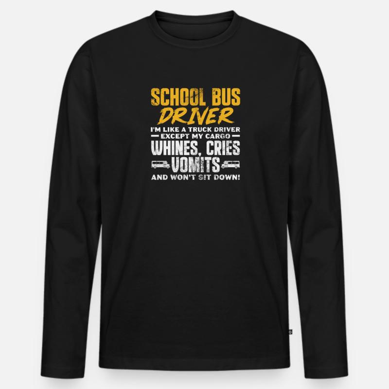 Busfahrer - Männer Premium Bio Langarmshirt - Schwarz