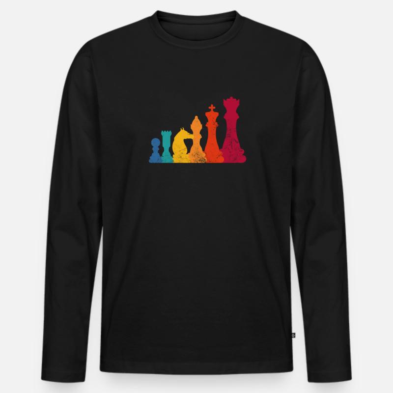 Schach - Männer Premium Bio Langarmshirt - Schwarz