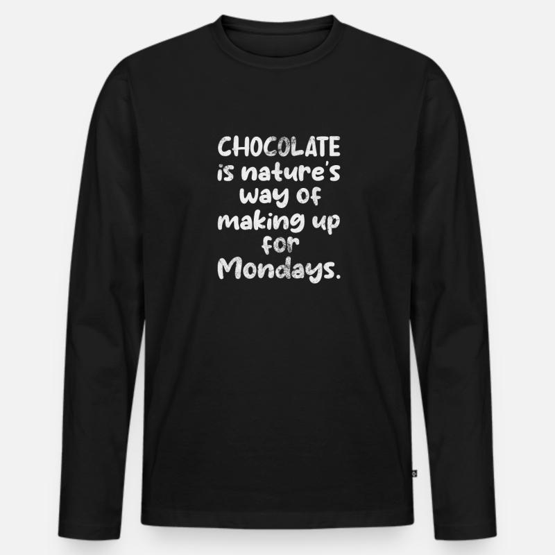 Schokolade - Männer Premium Bio Langarmshirt - Schwarz
