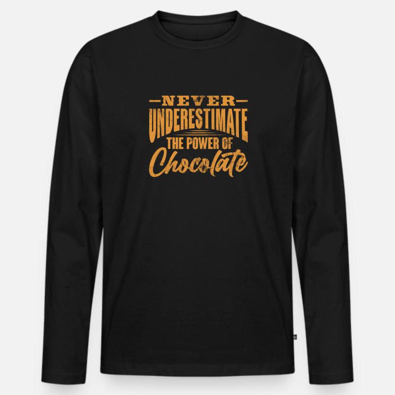 Schokolade - Männer Premium Bio Langarmshirt - Schwarz