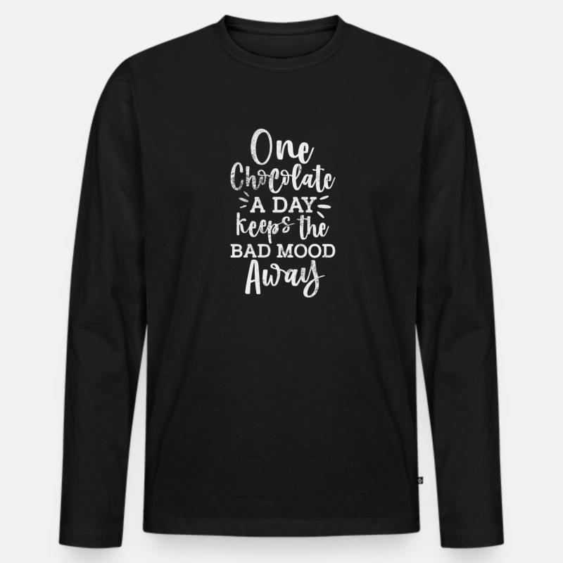 Schokolade - Männer Premium Bio Langarmshirt - Schwarz