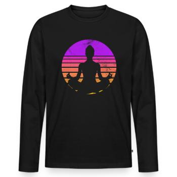 Meditation - Men's Premium Organic Long Sleeve Shirt - black - Front - Nico (187cm)