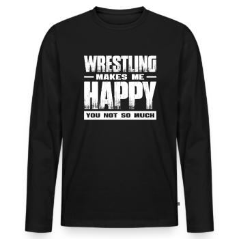 Lutteur lutteur Fight Wrestling Ringer cadeau - T-shirt manches longues Premium bio Homme - noir - Devant - Nico (187cm)