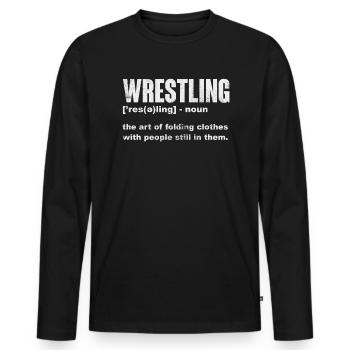 Wrestling - Männer Premium Bio Langarmshirt - Schwarz - Vorne - Nico (187cm)