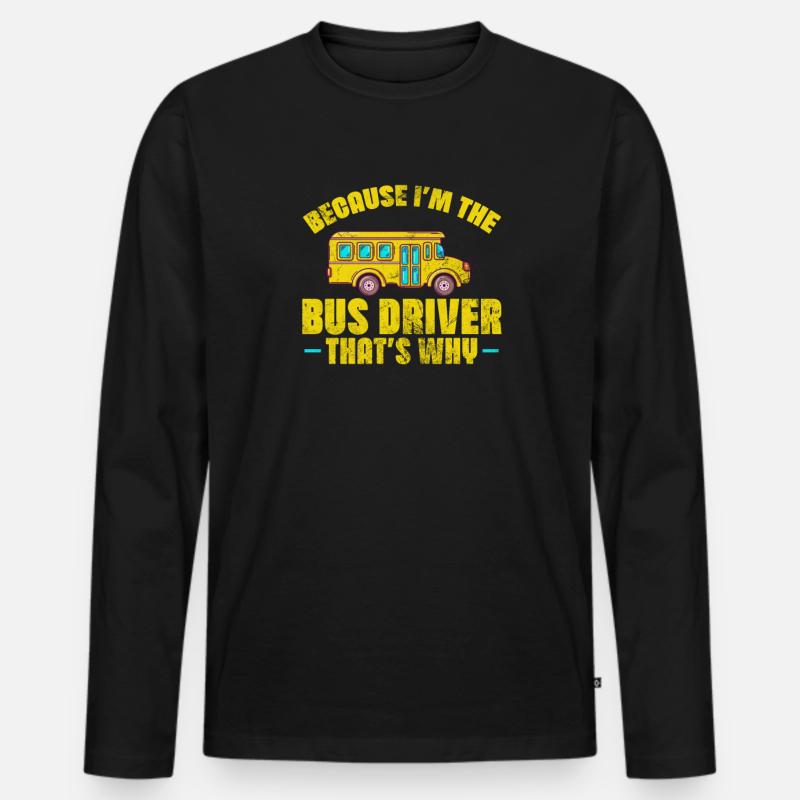 Busfahrer - Männer Premium Bio Langarmshirt - Schwarz