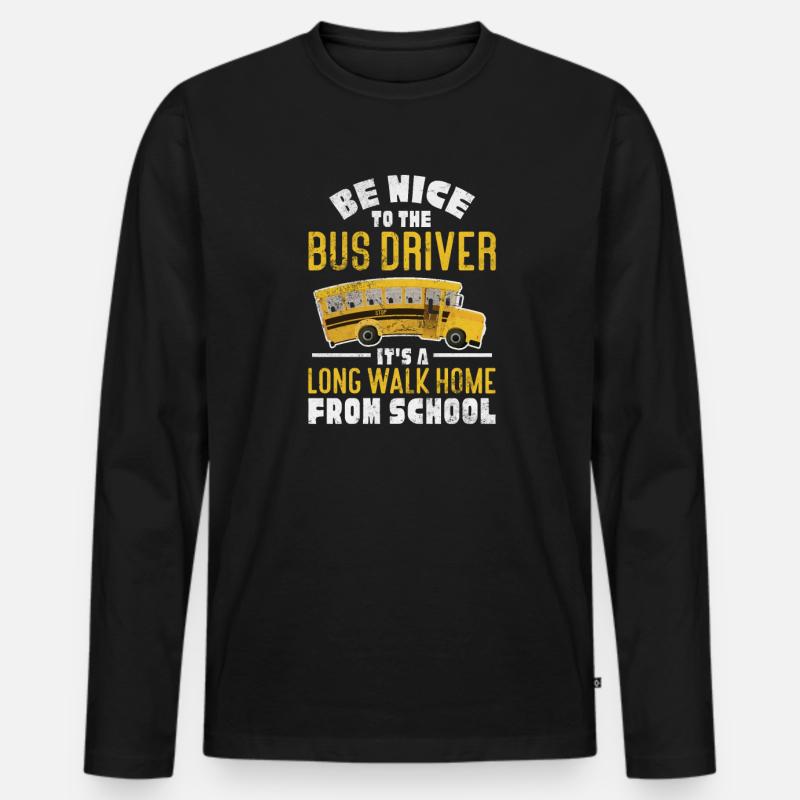 Busfahrer - Männer Premium Bio Langarmshirt - Schwarz