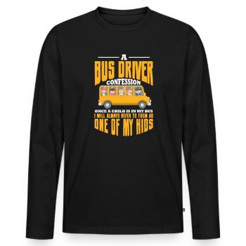 Chauffeur de bus Chauffeur de bus Bus Schuhlbus cadeau - T-shirt manches longues Premium bio Homme - noir - Devant - Nico (187cm)