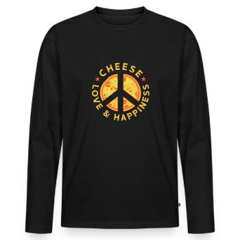 Gâteau au fromage Cheesecake Cadeau alimentaire - T-shirt manches longues Premium bio Homme - noir - Devant - Nico (187cm)