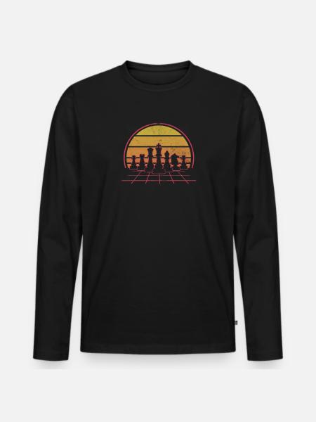 Schach - Männer Premium Bio Langarmshirt - Schwarz