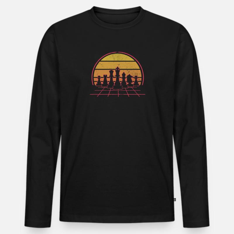 Schach - Männer Premium Bio Langarmshirt - Schwarz