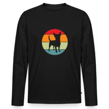 Chihuahua Hund Hundeschule Hundehalter Geschenk - Männer Premium Bio Langarmshirt - Schwarz - Vorne - Nico (187cm)