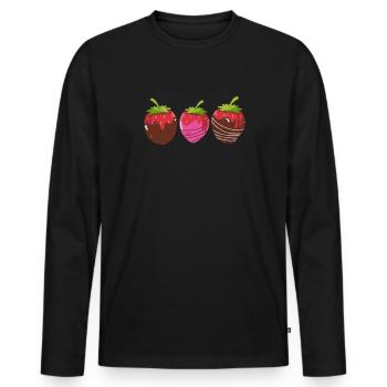 Chocolat - T-shirt manches longues Premium bio Homme - noir - Devant - Nico (187cm)
