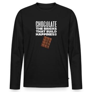 chocolat - T-shirt manches longues Premium bio Homme - noir - Devant - Nico (187cm)