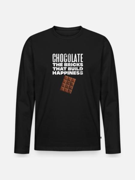 chocolat - T-shirt manches longues Premium bio Homme - noir