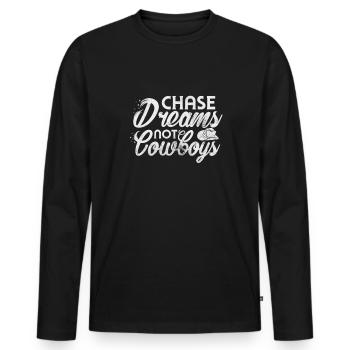 Cow-boy - T-shirt manches longues Premium bio Homme - noir - Devant - Nico (187cm)
