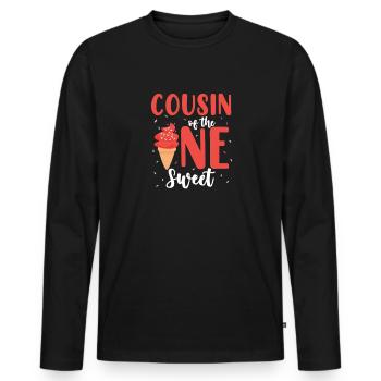 Eiscreme Eis Eiskrem Ice Cream Sommer Geschenk - Männer Premium Bio Langarmshirt - Schwarz - Vorne - Nico (187cm)