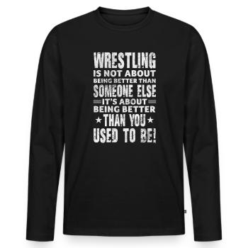 Wrestling - Männer Premium Bio Langarmshirt - Schwarz - Vorne - Nico (187cm)