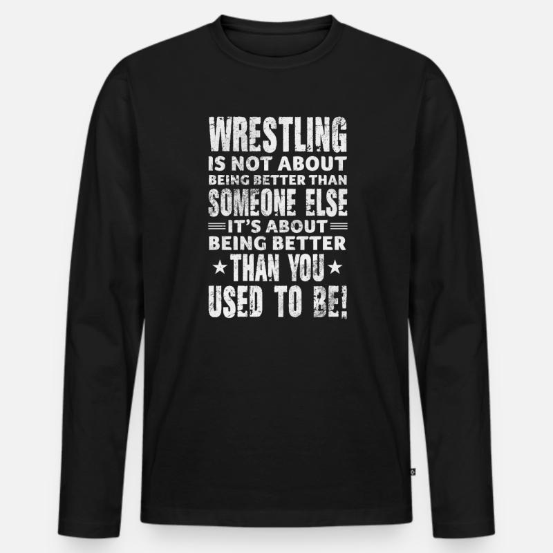 Wrestling - Männer Premium Bio Langarmshirt - Schwarz