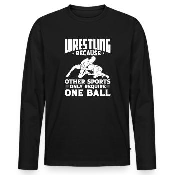 Lutteur lutteur Fight Wrestling Ringer cadeau - T-shirt manches longues Premium bio Homme - noir - Devant - Nico (187cm)