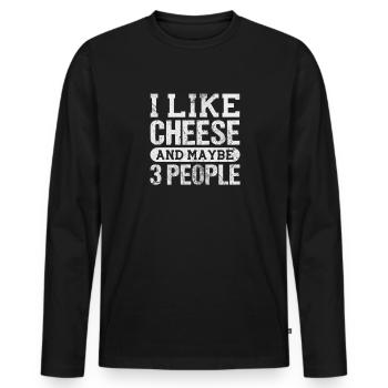 Fromage - T-shirt manches longues Premium bio Homme - noir - Devant - Nico (187cm)