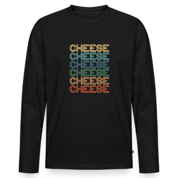 Gâteau au fromage Cheesecake Cadeau alimentaire - T-shirt manches longues Premium bio Homme - noir - Devant - Nico (187cm)