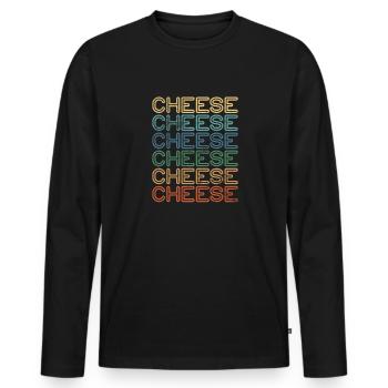 Fromage - T-shirt manches longues Premium bio Homme - noir - Devant - Nico (187cm)
