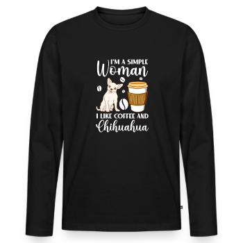 Chihuahua Hund Hundeschule Hundehalter Geschenk - Männer Premium Bio Langarmshirt - Schwarz - Vorne - Nico (187cm)