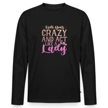 Cowboy - Männer Premium Bio Langarmshirt - Schwarz - Vorne - Nico (187cm)