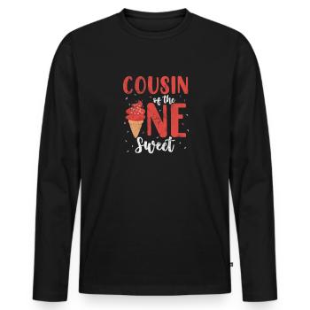 Eiscreme - Männer Premium Bio Langarmshirt - Schwarz - Vorne - Nico (187cm)