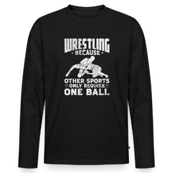 Wrestling - Männer Premium Bio Langarmshirt - Schwarz - Vorne - Nico (187cm)